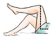 Mantenere il ginocchio in linea con o sotto l'anca. Non portare il ginocchio verso il petto.