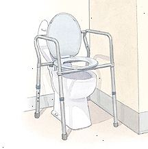 Toilette con elevata sedile del water.