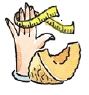 Una fetta 2 pollici di melone è circa la larghezza di 3 dita.